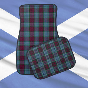 Blue Clan Scotland Tartan Plaid checkers pattern Car Floor Mat