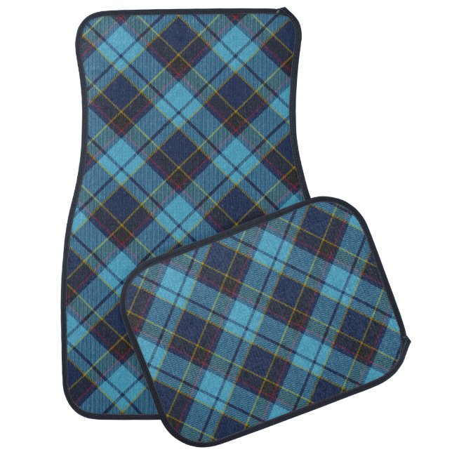 Blue Clan Scottish Tartan Plaid checkered Car Floor Mat (Set)