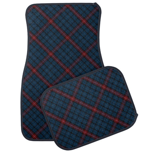Blue Clan Scottish Tartan Plaid checkered Car Floor Mat (Set)