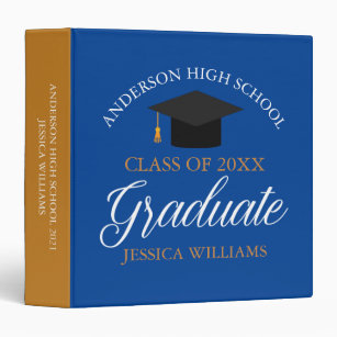 Graduation Photo Album IA#121 Class of 2020 2019 Graduate Gift Cap Photo Album 5x7 or 4x6 Senior Pictures High School Highschool Party Blue White
