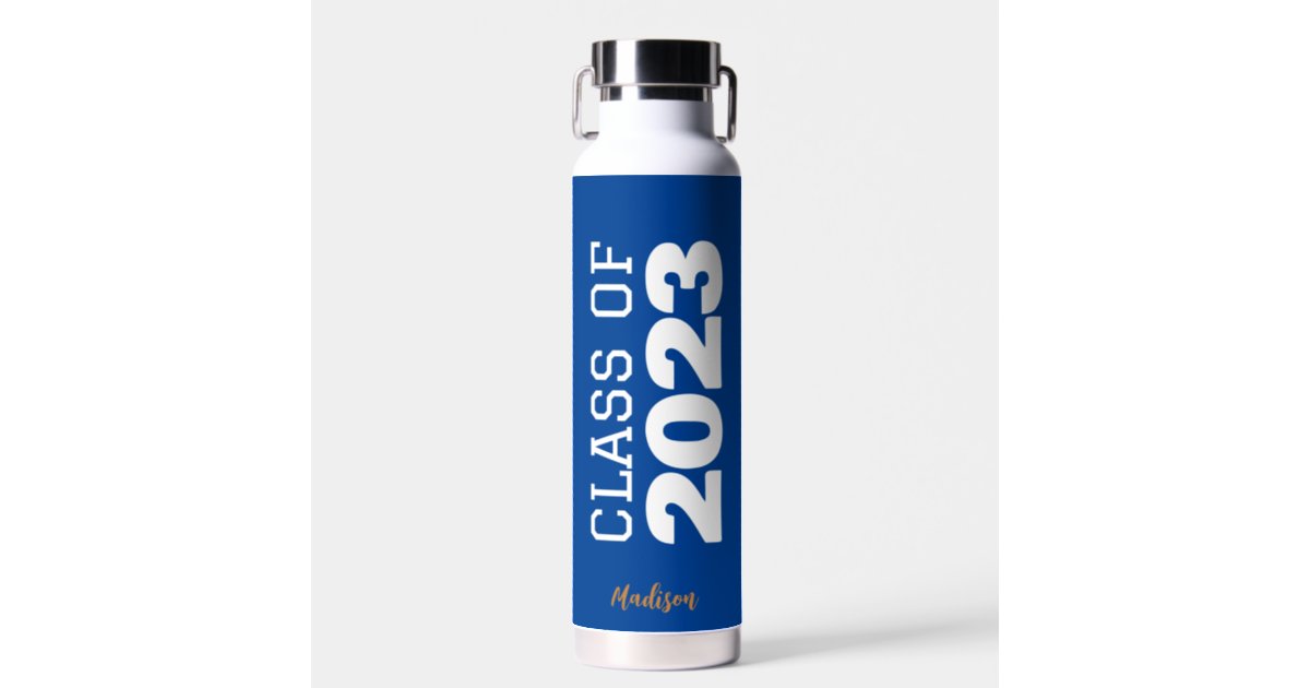 Boys Cute Blue Ocean Shark Kids School Water Bottle, Zazzle in 2023