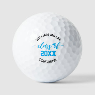 Blue Class of 2025 Graduation Custom Name & Text Golf Balls