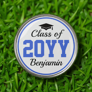 Blue Class of 2025 Personalized Graduation Golf Ball Marker
