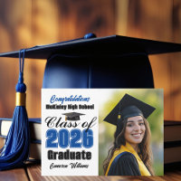Blue Class of 2026 Graduate Photo Graduation