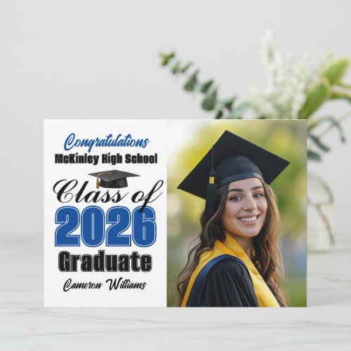 Blue Class of 2026 Graduate Photo Graduation