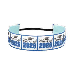 Blue Class of 2026 Graduation Athletic Headband