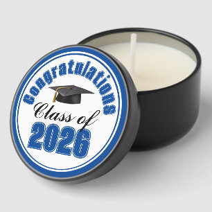 Blue Class of 2026 Graduation Party Mini Candle Favors