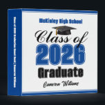 Blue Class of 2026 Graduation Photo Album 3 Ring Binder<br><div class="desc">Customize your own blue high school Class of 2026 graduate photo album binder for a graduation gift. Cool varsity letters for the year on a great custom commemorative gift for seniors. Insert pages not included.</div>