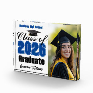Blue Class of 2026 Graduation Photo Block