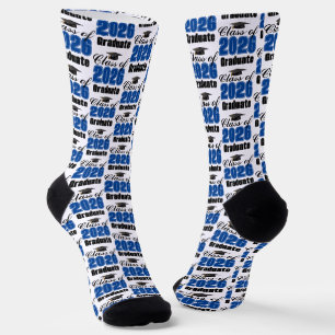 Blue Class of 2026 Graduation Socks