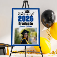 Blue Class of 2026 Photo Custom Graduation Party