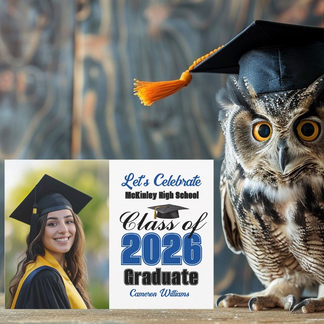 Blue Class of 2026 Photo Graduation Party Invitation (Creator Uploaded)