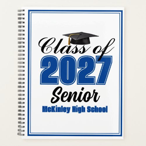 Blue Class of 2027 Senior Custom High School Planner