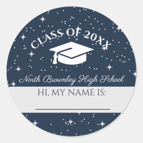 Blue Class Reunion Name Tag