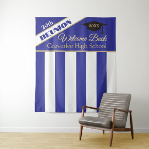 Blue Class Reunion Photo Backdrop