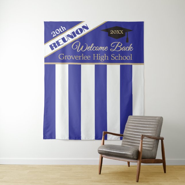 Blue Class Reunion Photo Backdrop (In Situ)