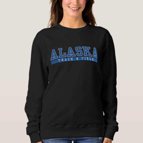 blue classic Alaska Track and field retro sporty  Sweatshirt