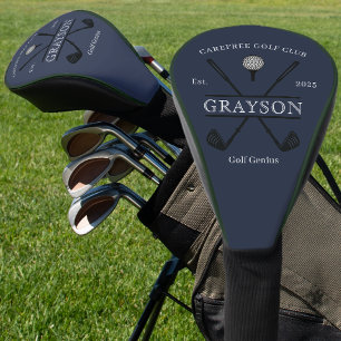 Blue Classic Cross Club Name Golf Head Cover