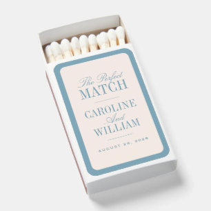 Blue Classic Elegant Wedding Favor Matchboxes