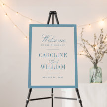 Blue Classic Elegant Wedding Welcome