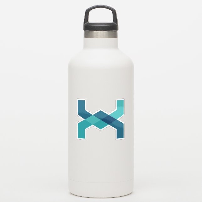 Blue Classic Letter X Monogram Sticker (Waterbottle)