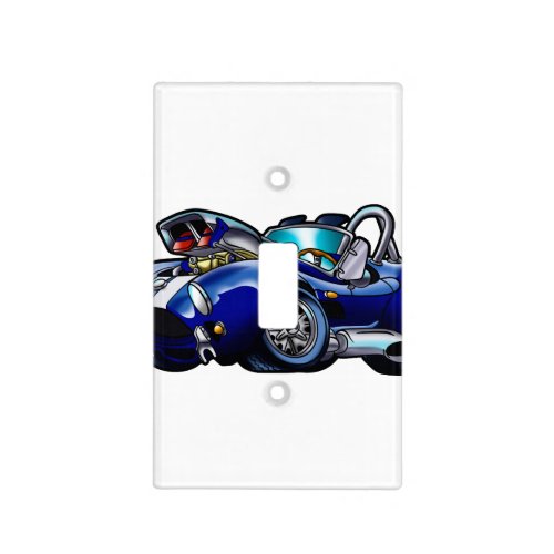 Blue classic muscle car Choose background color Light Switch Cover