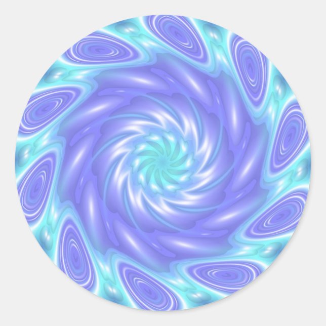 Blue Classic Round Sticker (Front)