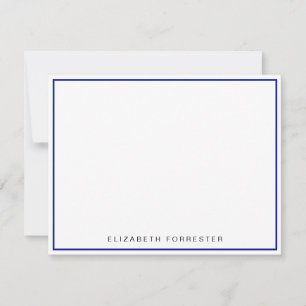 Blue Classic Single Border Note Card