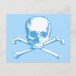 Blue Classic Skull and Crossbones Postcard