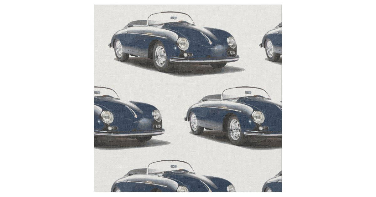Blue Classic Sports Car Fabric Zazzle