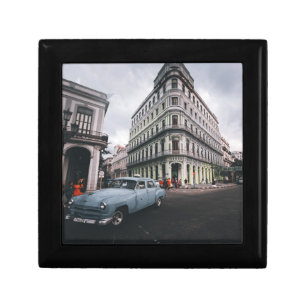 Blue Classic Vintage Car Cityscape      Gift Box
