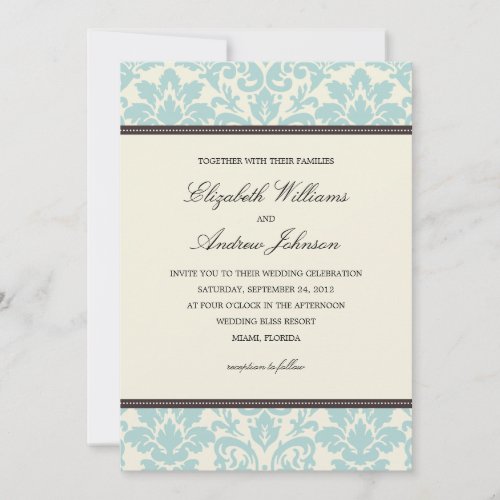 BLUE CLASSY DAMASK | WEDDING INVITATION