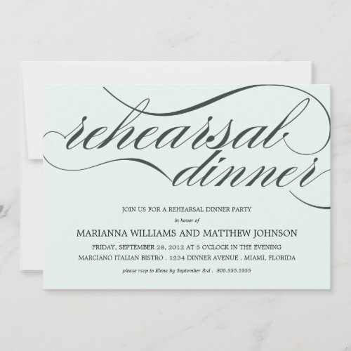 BLUE CLASSY REHEARSAL DINNER | PARTY INVITATION