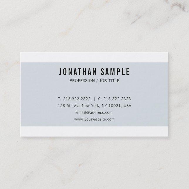 Blue Clean Design Gothic Font Professional Elegant Business Card (Front)