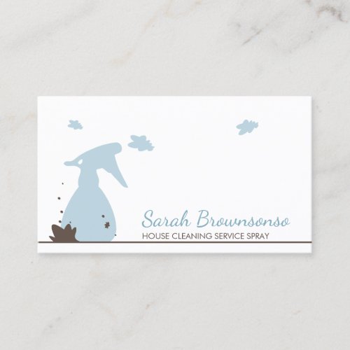 Blue Cleaner House Cleaning Services Spray Bottle Business Card