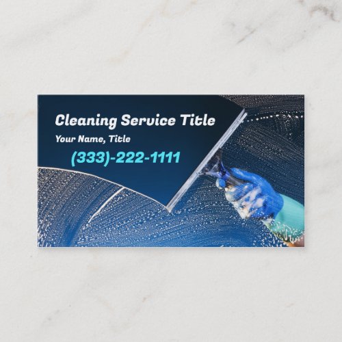 Blue Cleaning Service Business Card