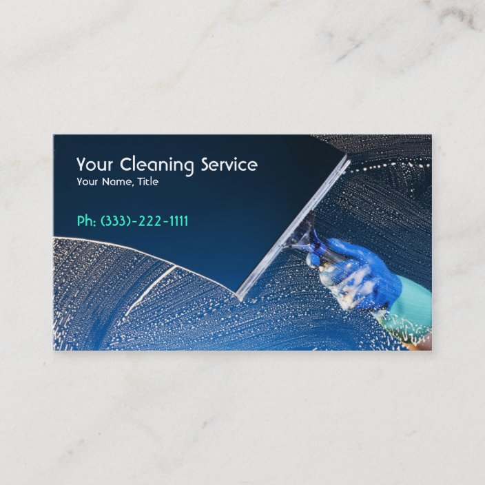 Blue Cleaning Service Business Card | Zazzle.com