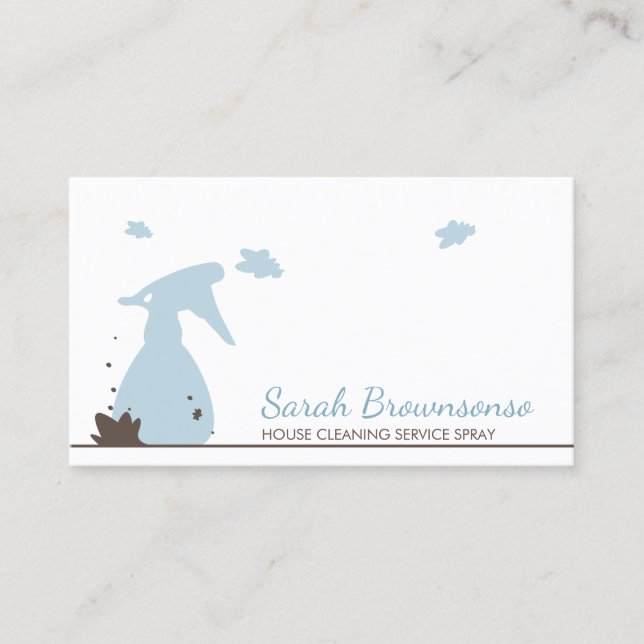 Blue Cleaning Supplies Bucket Housekeeping Service Business Card (Front)