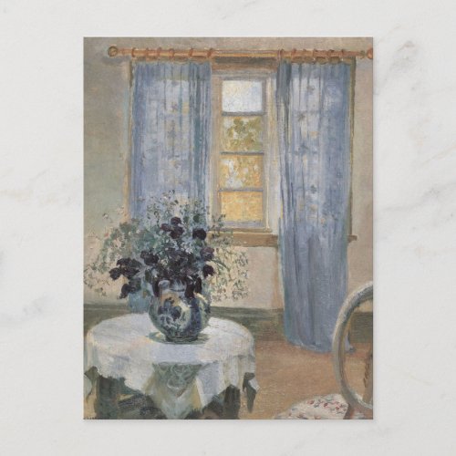 Blue Clematis in the Artists Studio Anna Ancher Postcard