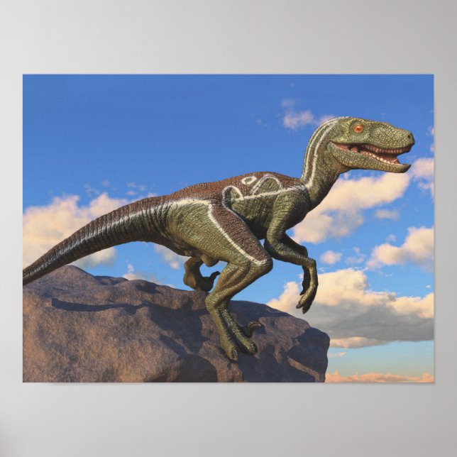 Blue Clever Girl Velociraptor dinosaur Poster (Front)