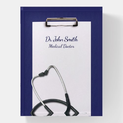Blue Clipboard Medical with Stethoscope Paperweight