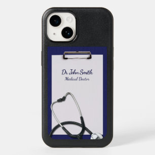 Blue Clipboard with Stethoscope Medical OtterBox iPhone 14 Case