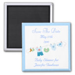 Blue Clothesline Save The Date Baby Shower Magnet at Zazzle