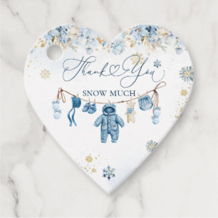 Blue ClothestLine Cold Outside Baby Boy Shower Favor Tags