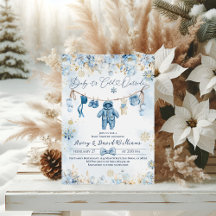 Blue ClothestLine Cold Outside Baby Boy Shower
