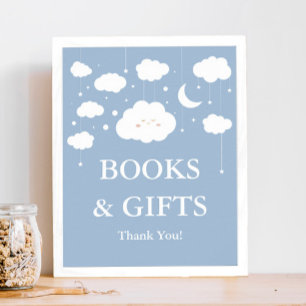 Blue Cloud Baby Shower Books and Gift Poster