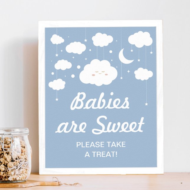Blue Cloud Baby Shower Favor Poster (Creator Uploaded)