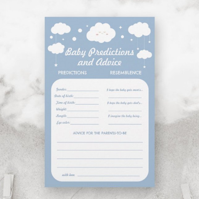 Blue Cloud Baby Shower Predictions Game (Creator Uploaded)