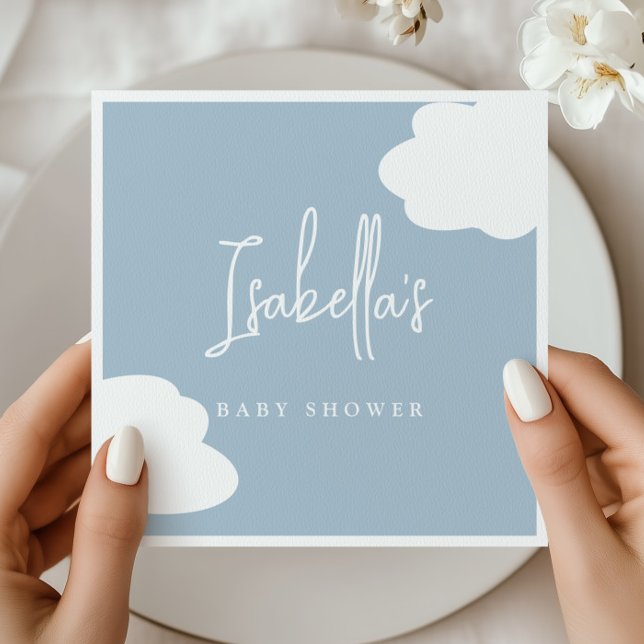 Blue Cloud Baby Shower Sky Napkins (Creator Uploaded)