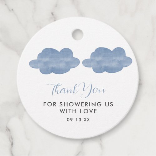 Blue cloud Baby Shower Thank You  Favor Tags